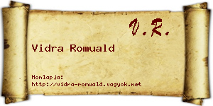 Vidra Romuald névjegykártya