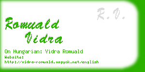 romuald vidra business card